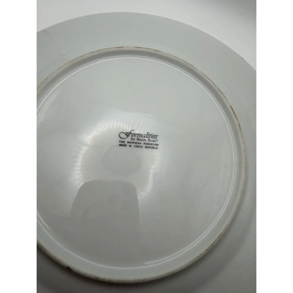Formalities by Baum Bros Bohemian Porcelain Cake Plate & Server Set Floral Fruit